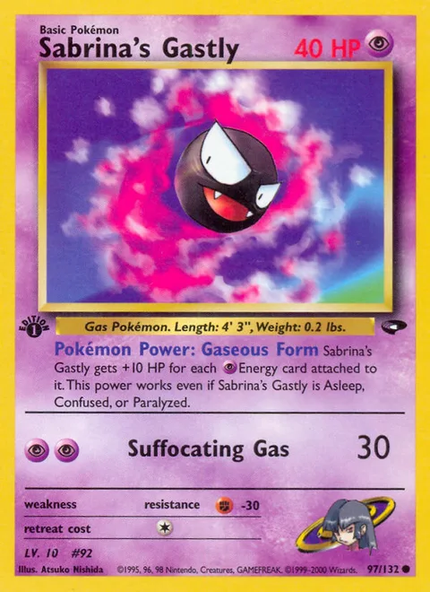 Sabrina's Gastly, a Pokémon card