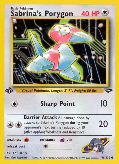 Sabrina's Porygon, a Pokémon card