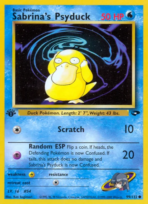 Sabrina's Psyduck, a Pokémon card