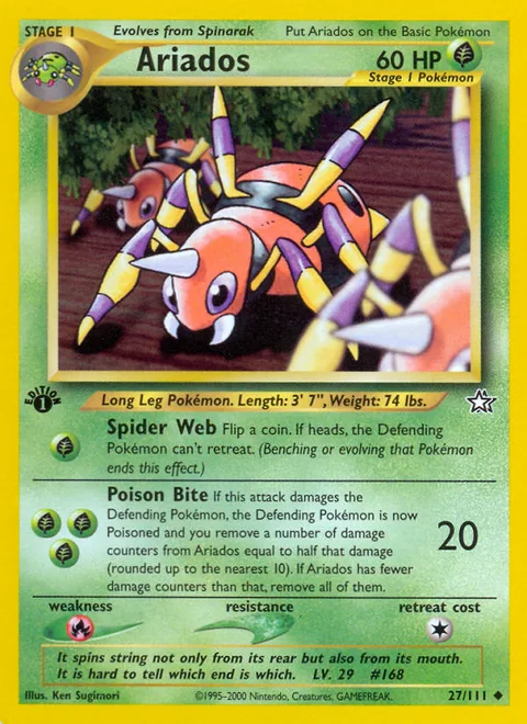 Ariados, a Pokémon card