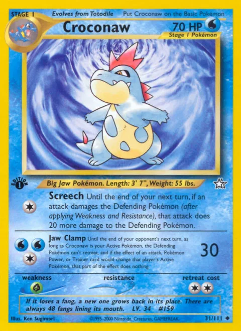Croconaw, a Pokémon card