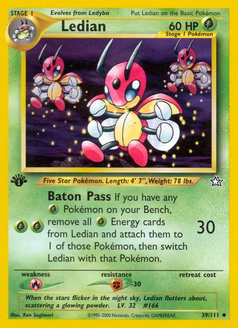 Ledian, a Pokémon card