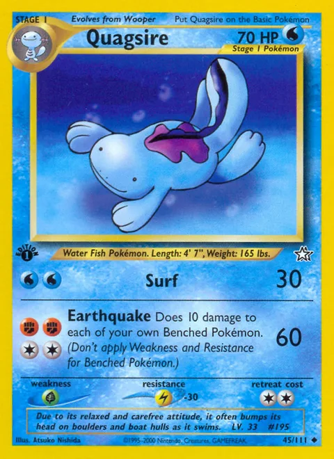 Quagsire, a Pokémon card