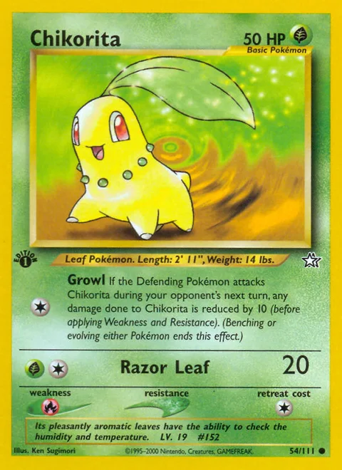 Chikorita, a Pokémon card
