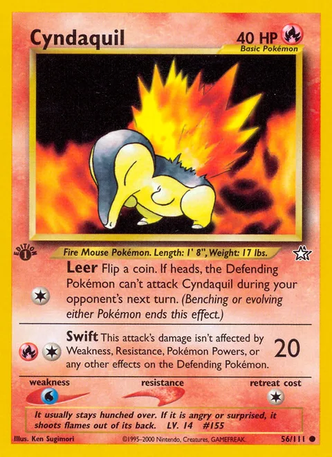 Cyndaquil, a Pokémon card