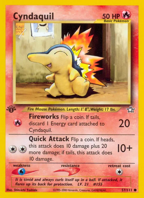 Cyndaquil, a Pokémon card