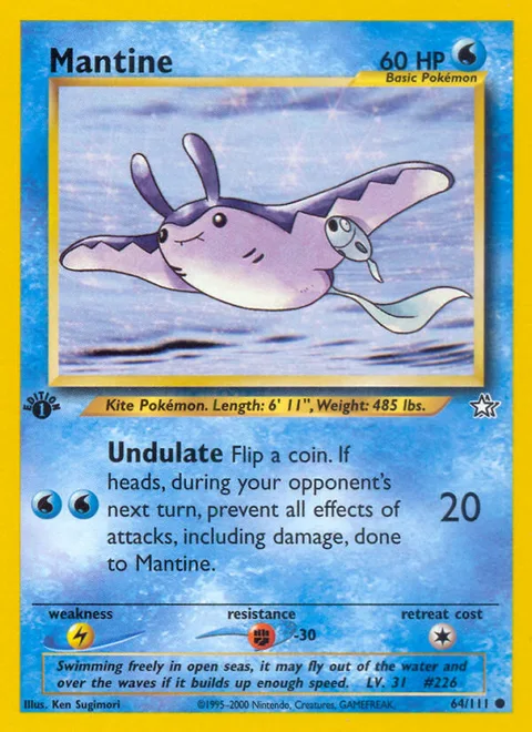 Mantine, a Pokémon card