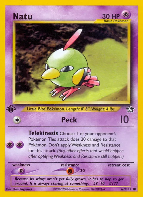 Natu, a Pokémon card