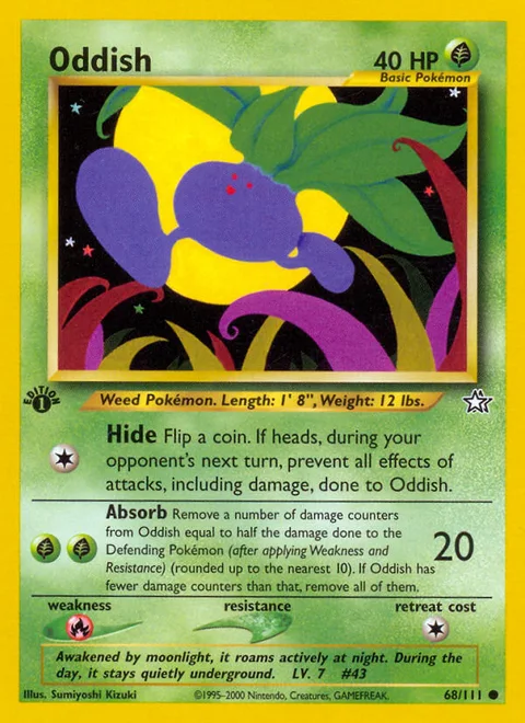 Oddish, a Pokémon card