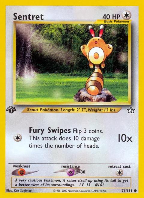 Sentret, a Pokémon card