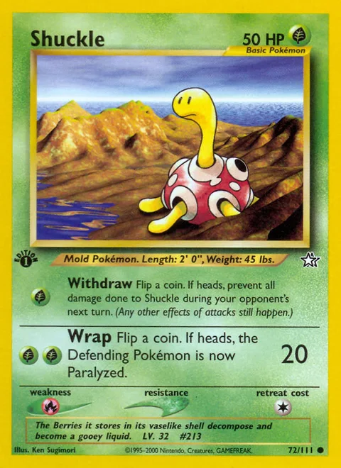 Shuckle, a Pokémon card
