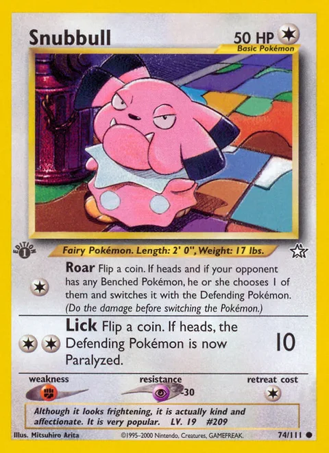 Snubbull, a Pokémon card