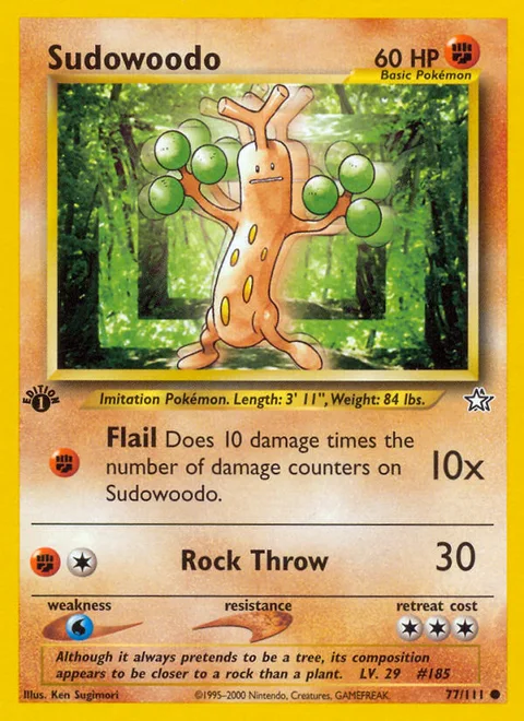 Sudowoodo, a Pokémon card