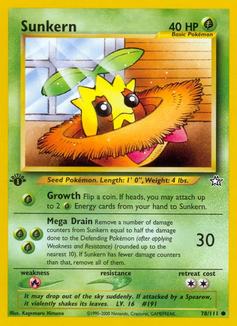 Sunkern, a Pokémon card