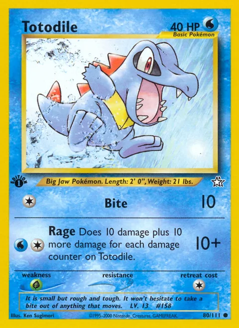 Totodile, a Pokémon card