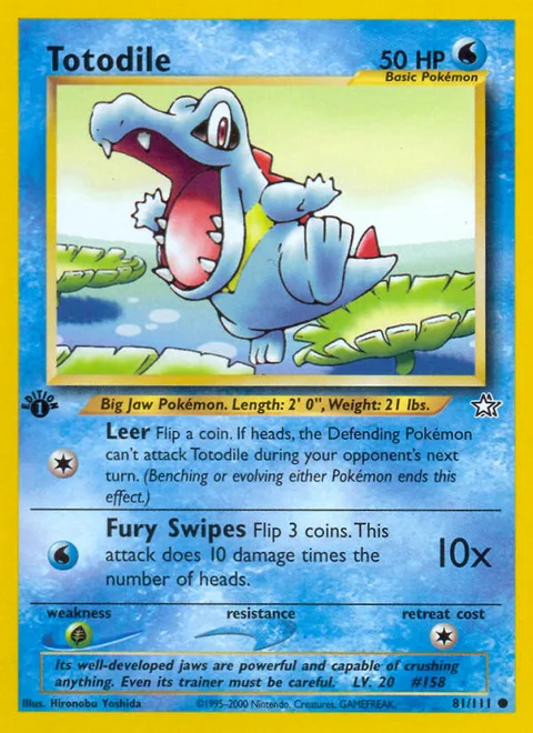 Totodile, a Pokémon card