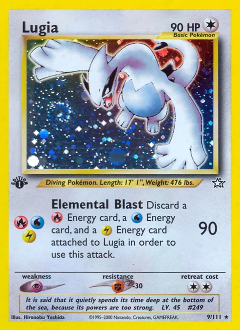 Lugia, a Pokémon card