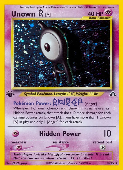 Unown [A], a Pokémon card