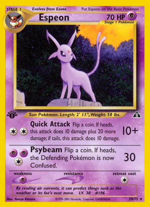 Espeon, a Pokémon card