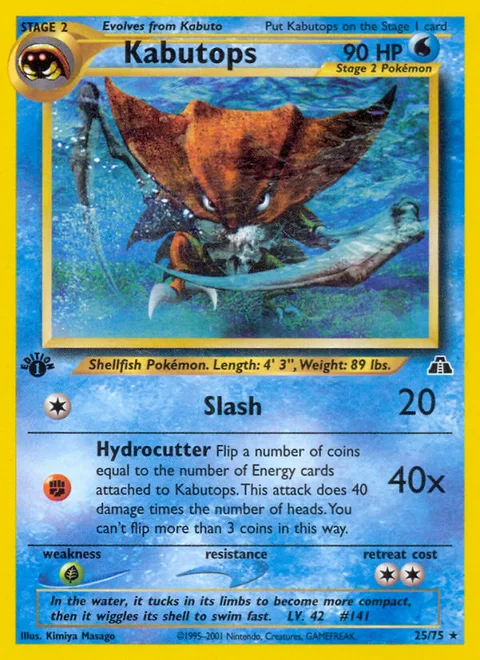 Kabutops, a Pokémon card