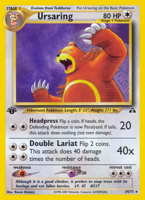 Ursaring, a Pokémon card