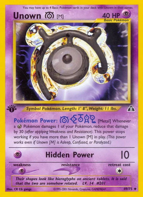 Unown [M], a Pokémon card