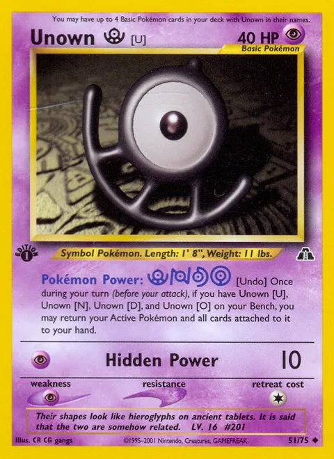 Unown [U], a Pokémon card