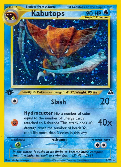 Kabutops, a Pokémon card