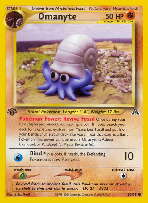 Omanyte, a Pokémon card