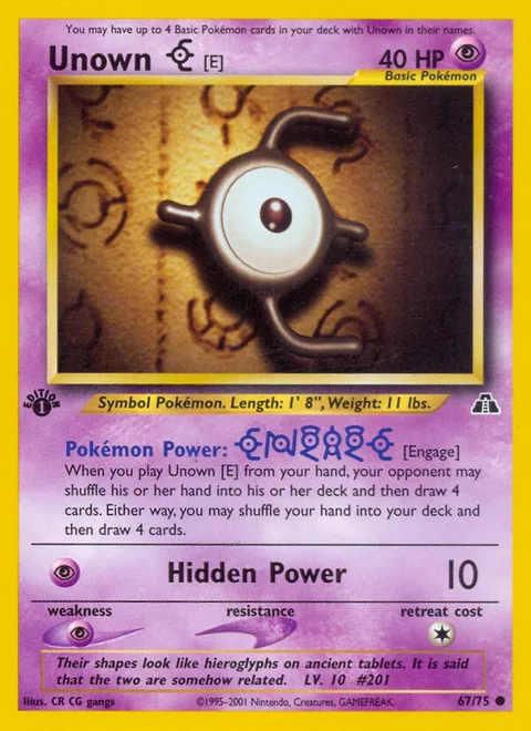 Unown [E], a Pokémon card