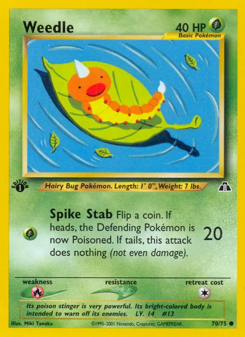 Weedle, a Pokémon card