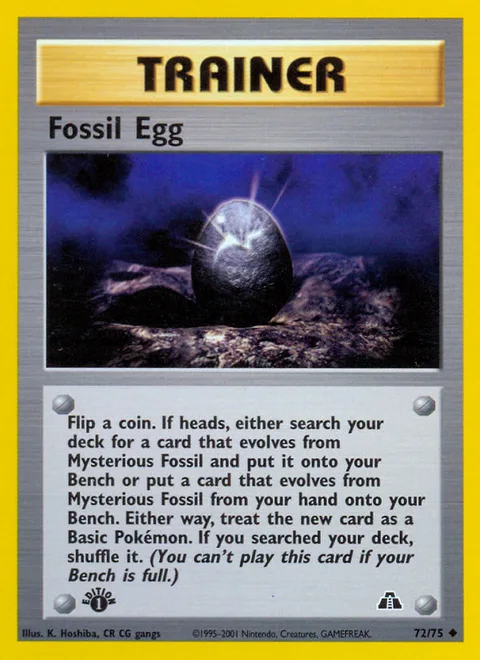 Fossil Egg, a Pokémon card
