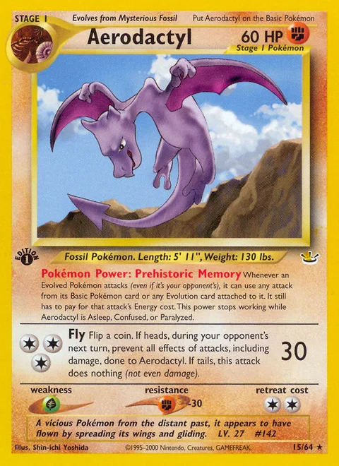Aerodactyl, a Pokémon card