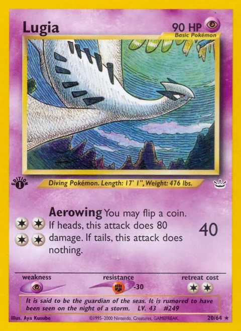 Lugia, a Pokémon card