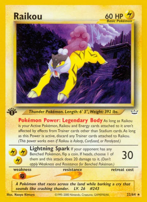 Raikou, a Pokémon card