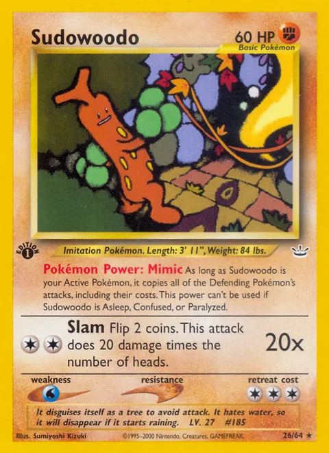 Sudowoodo, a Pokémon card