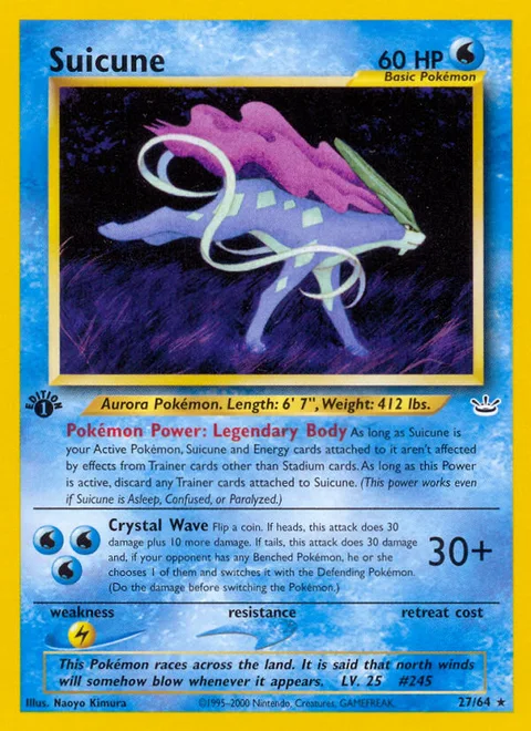Suicune, a Pokémon card