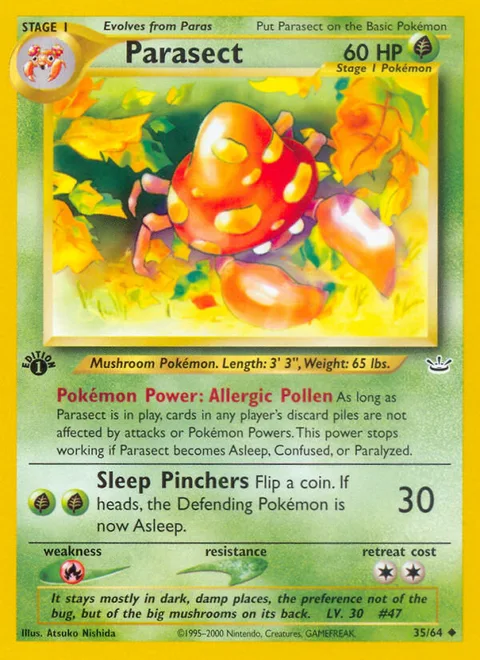 Parasect, a Pokémon card