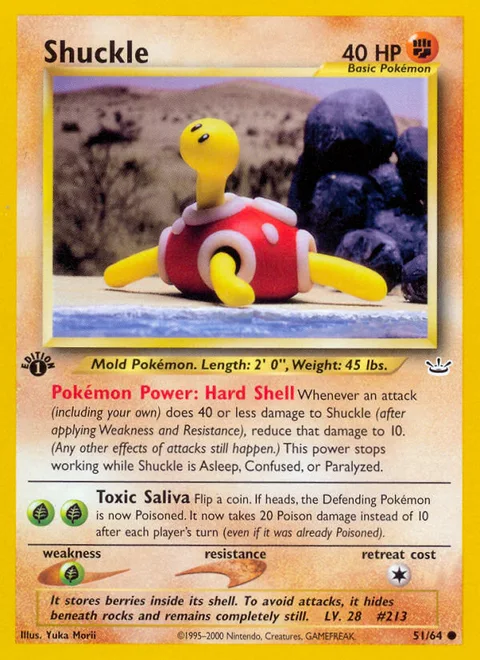 Shuckle, a Pokémon card