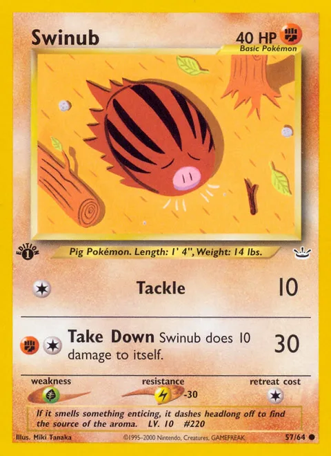 Swinub, a Pokémon card