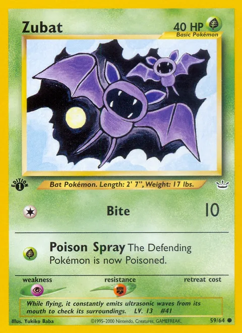 Zubat, a Pokémon card