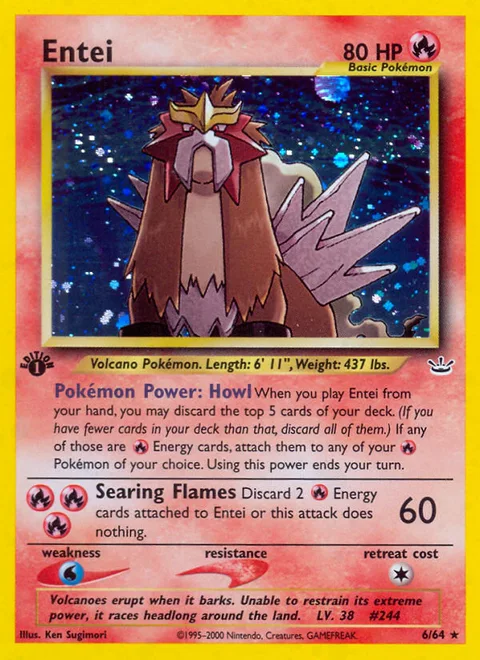 Entei, a Pokémon card