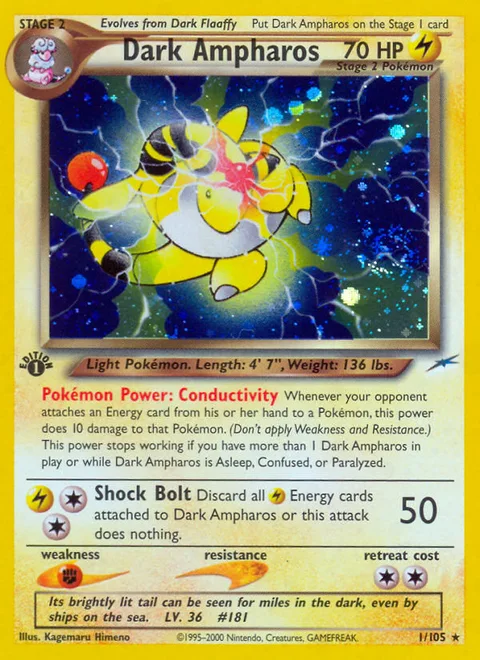 Dark Ampharos, a Pokémon card