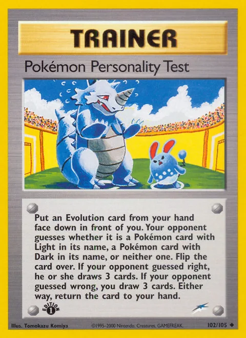Pokémon Personality Test, a Pokémon card