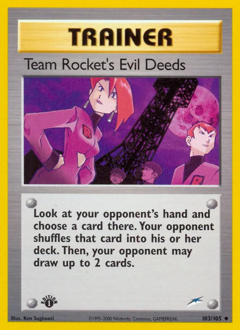 Team Rocket's Evil Deeds, a Pokémon card
