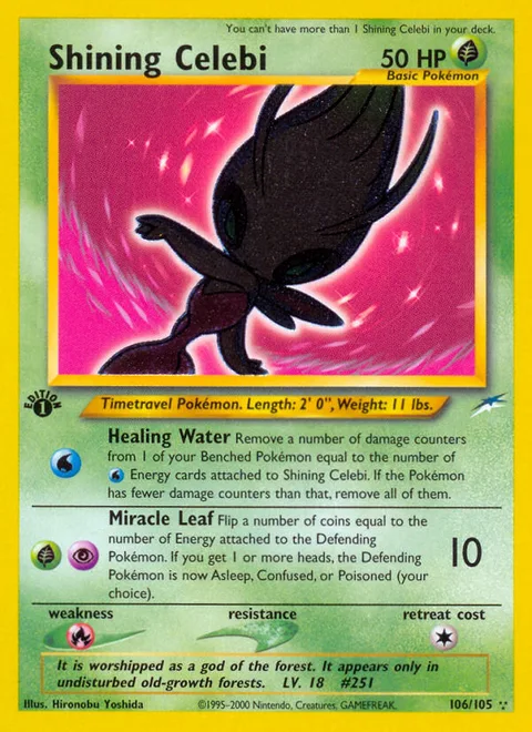 Shining Celebi, a Pokémon card