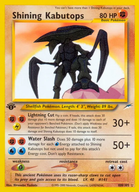 Shining Kabutops, a Pokémon card