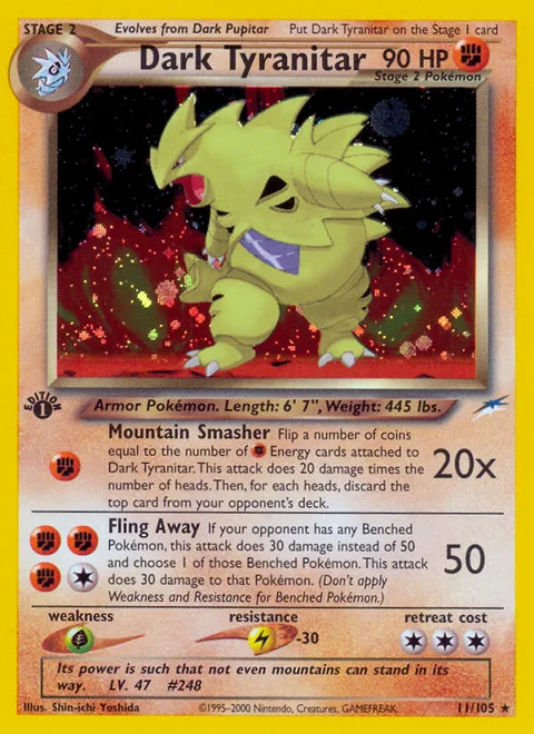 Dark Tyranitar, a Pokémon card
