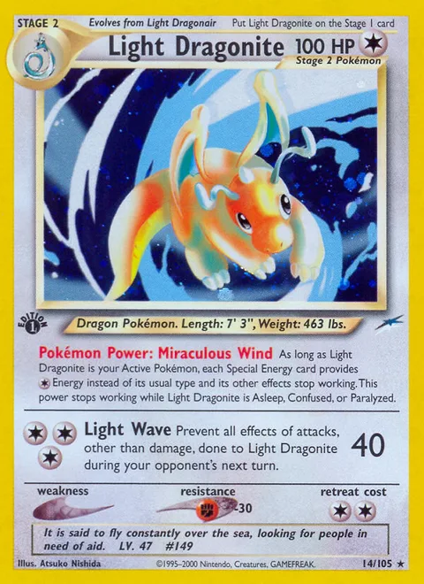 Light Dragonite, a Pokémon card