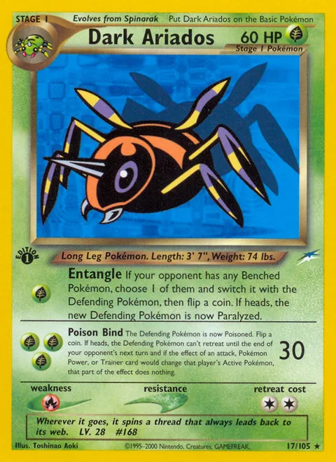 Dark Ariados, a Pokémon card